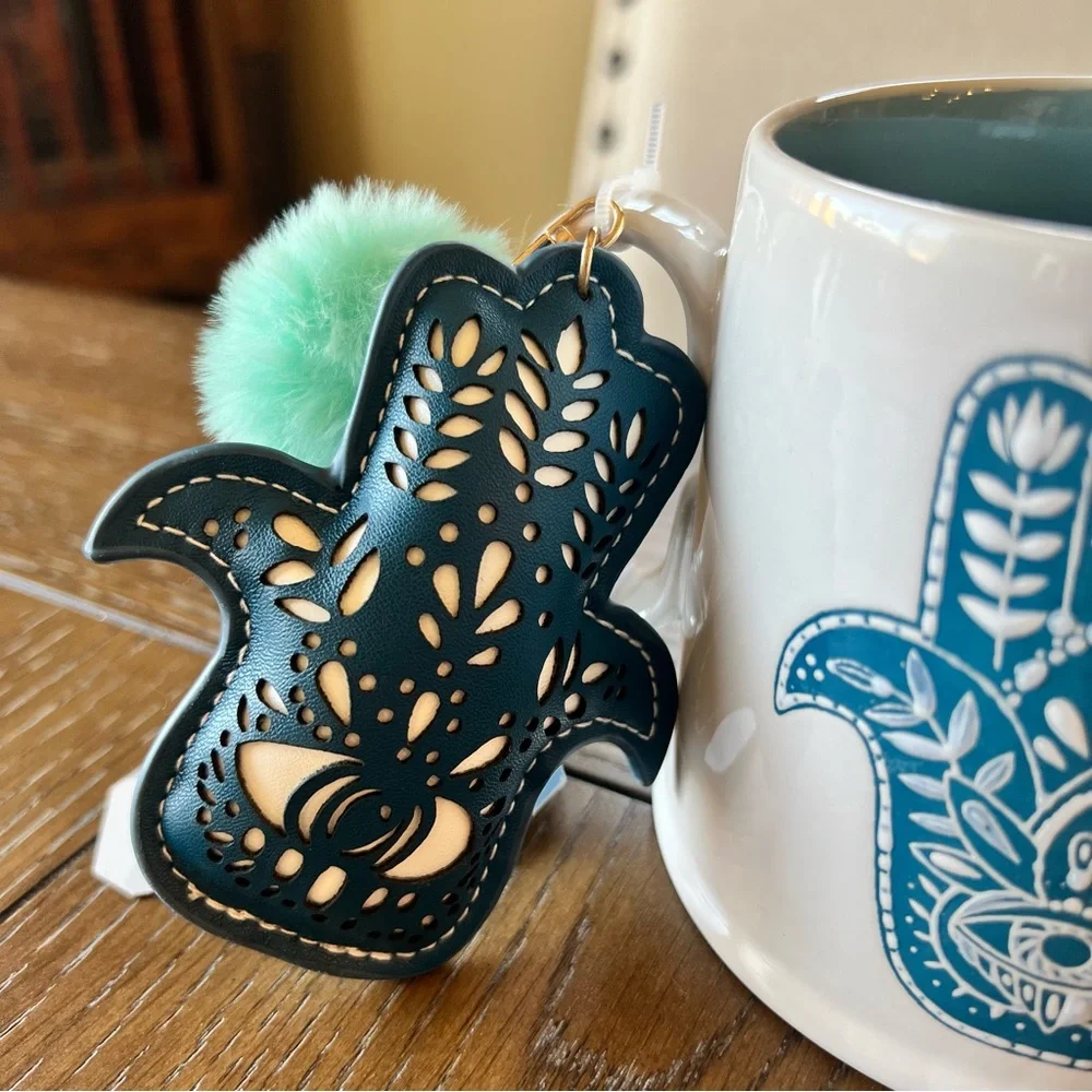 Bohemian Hamsa Mug Hamsa keychain Bonus NWT - Picture 2 of 11